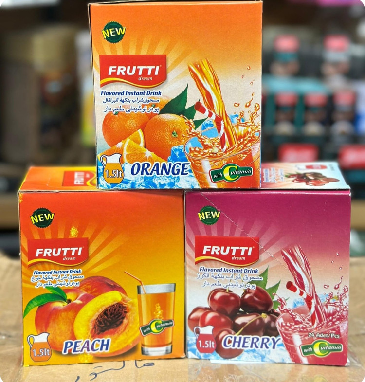 پودر شربت فروتی دریم اورجینال ترکیه ای ، طعم های مختلف ، بسته 24 عددی