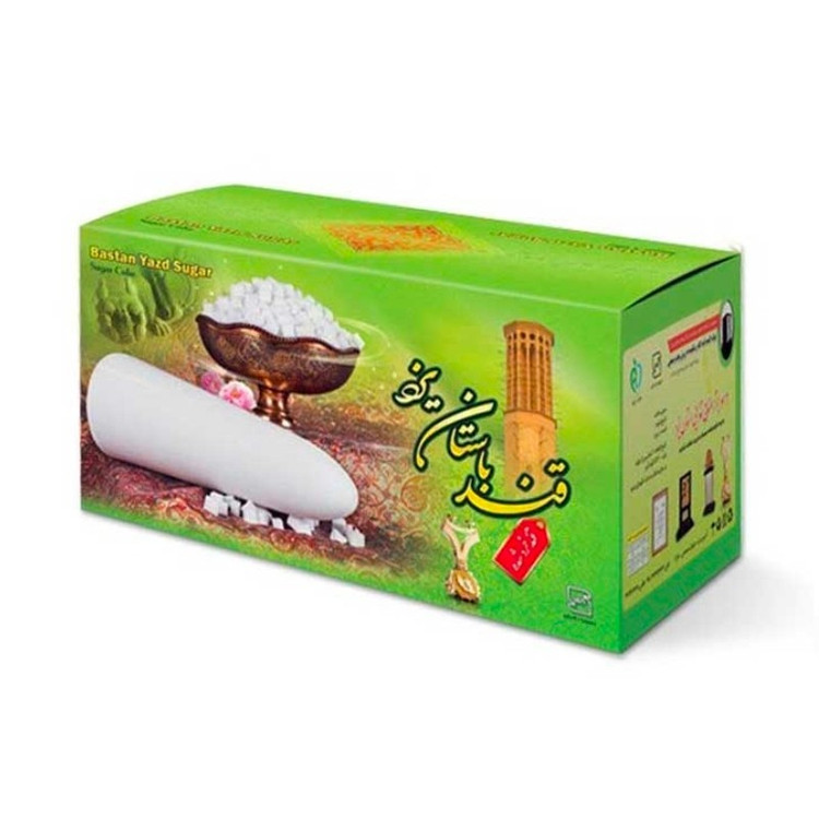 قند یزدی خرد شده ممتاز کارتن 2 کیلویی ( طعم ساده و هل وگلاب) قند باستان یزد