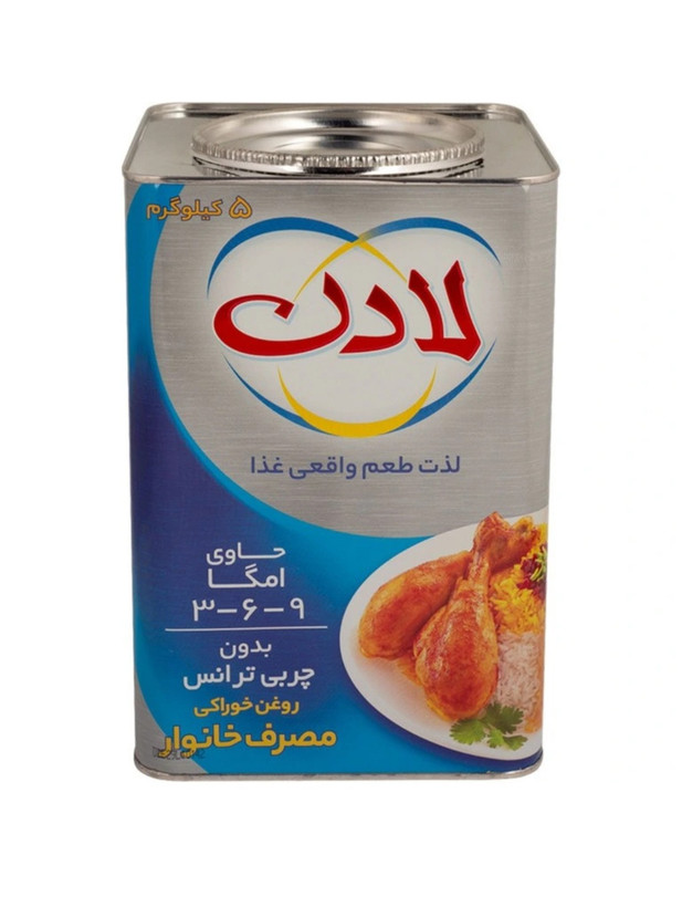پک ۴ تایی روغن نباتی نیمه جامد بدون ترانس لادن حلب 5 کیلویی
