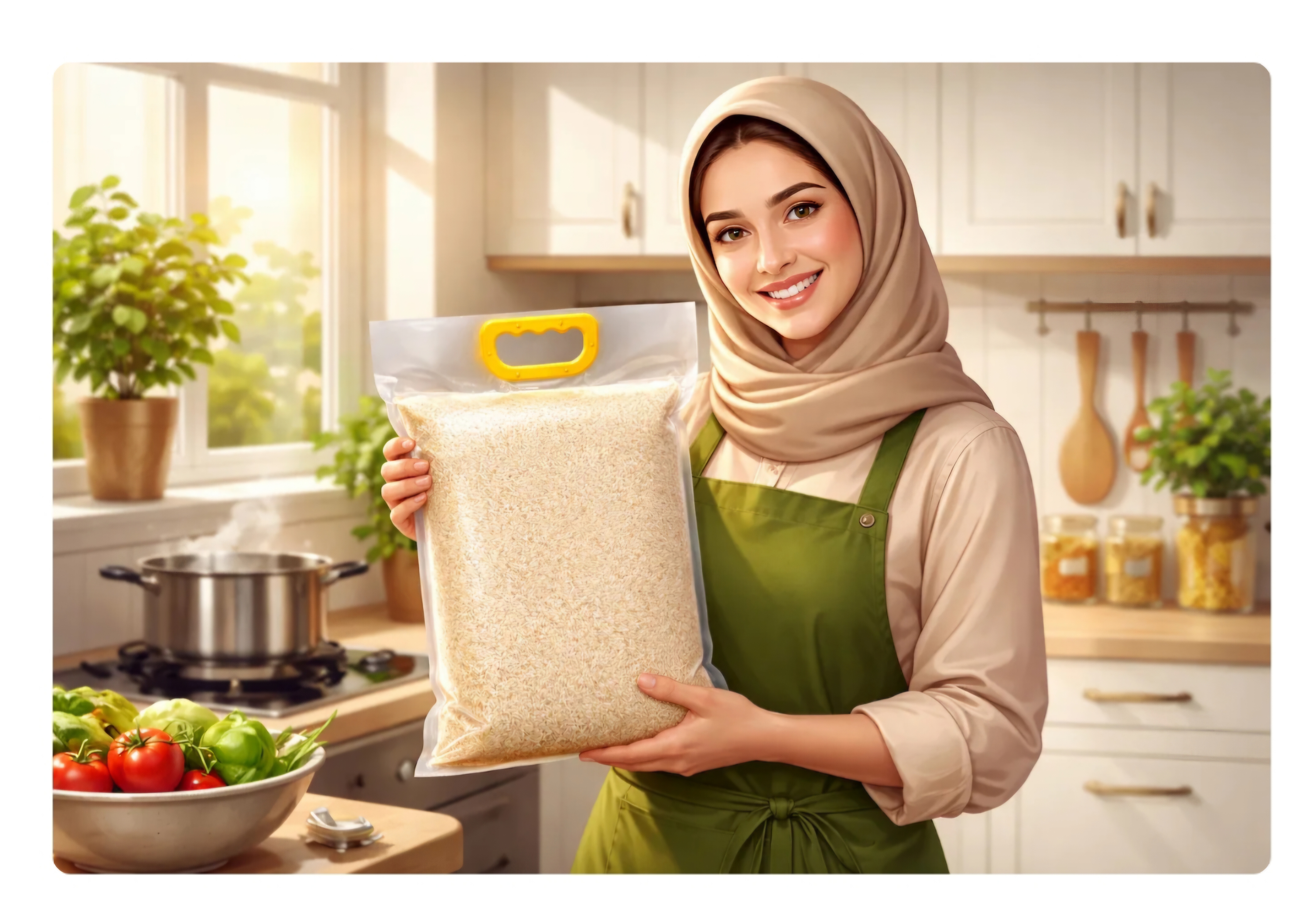 برنج هاشمی فوق اعلا گیلان ،  کیسه ۵ کیلویی وکیوم شده ممتاز حسن نژاد
