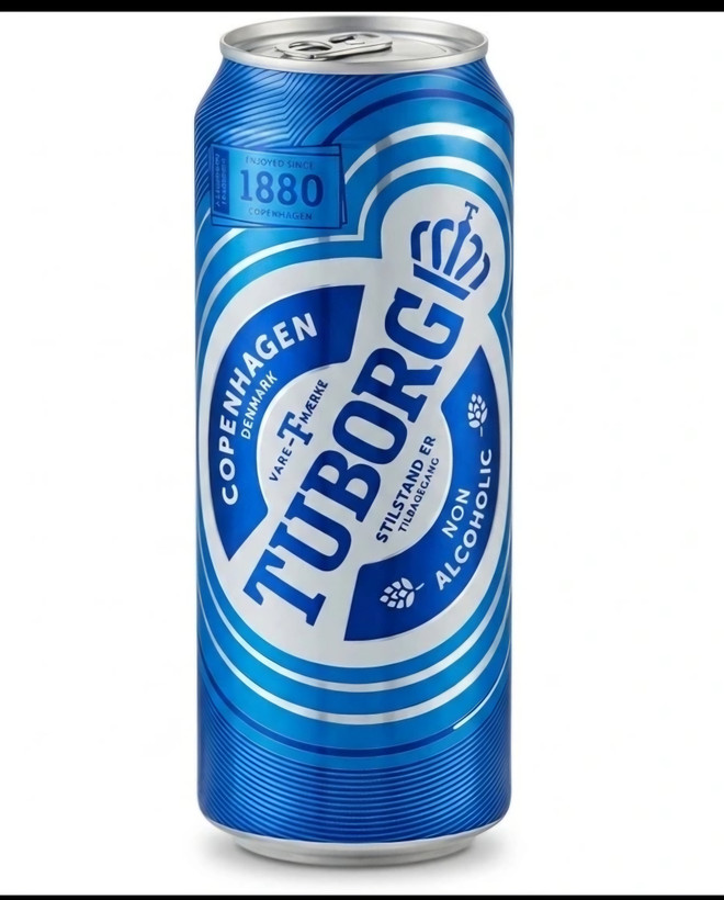 آبجو روسی TUBORG قوطی فلزی بدون الکل ۳۳۰ و ۵۰۰ میلیون لیتری اورجینال